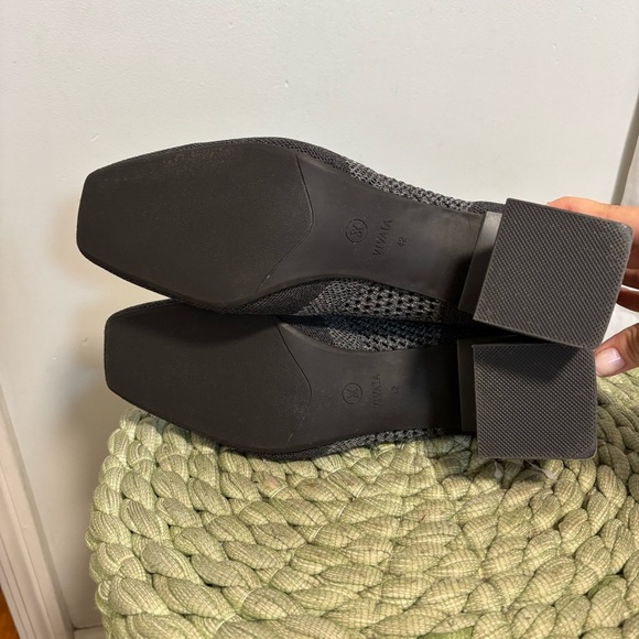 VIVAIA Melissa Lace Gray Square-Toe Perforated Knit Pull On Heeled Ankle Boots - Picture 15 of 16